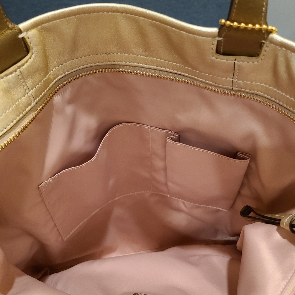 Coach Laurel Gold Leather Tote - Picture 5 of 7